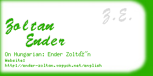 zoltan ender business card